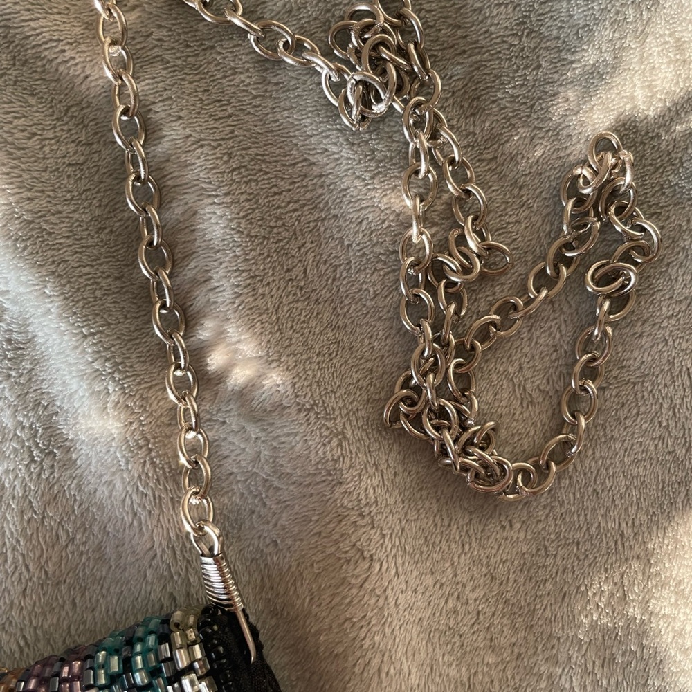 Bcbgeneration Multicolor Striped Beaded Clutch - image 6